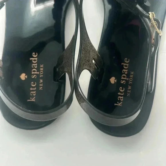Kate Spade Farrah Shiny Rubber Jelly Sandals Black Women's Size 8 - Picture 4 of 6
